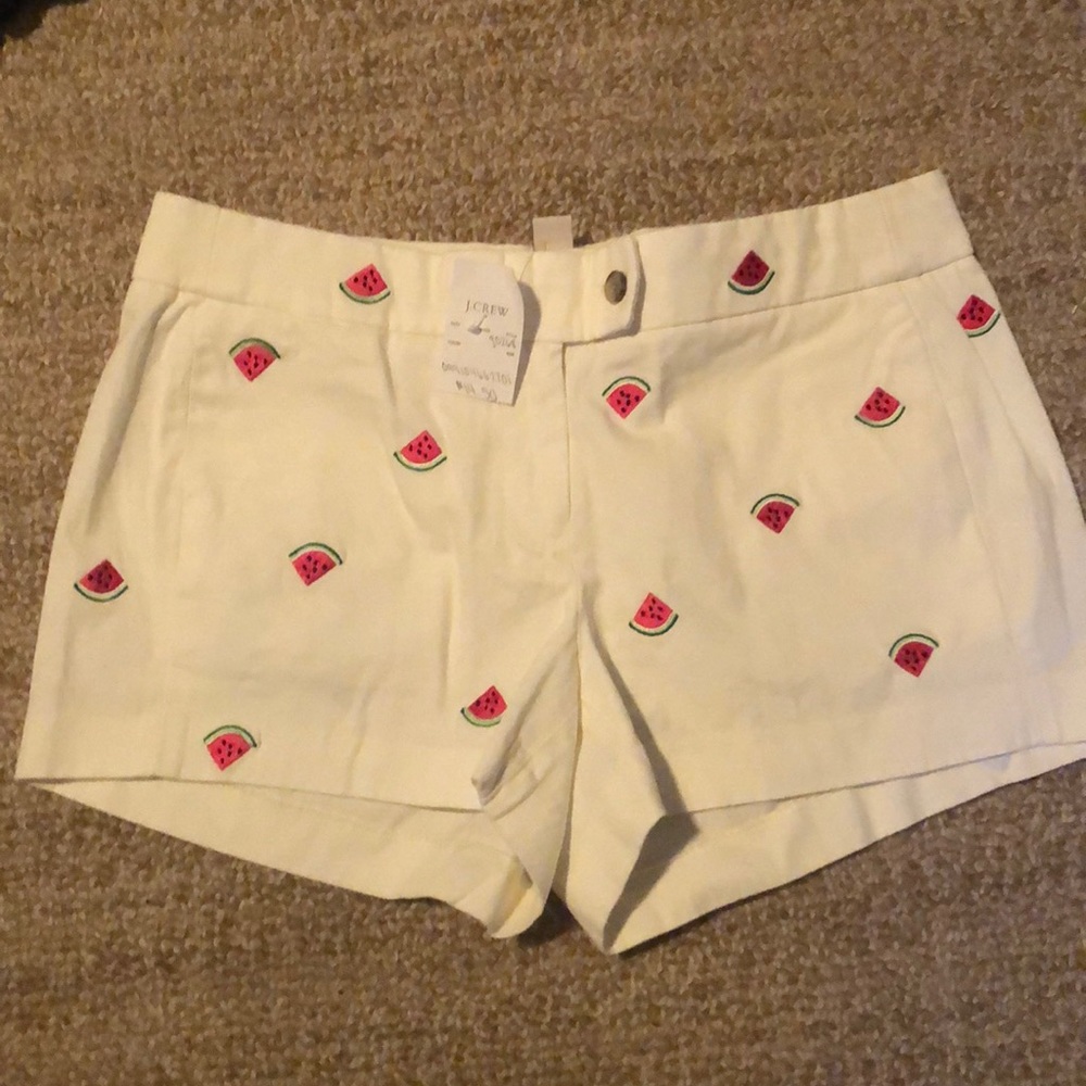 J Crew Watermelon Embroidered Shorts Size 4 chinos